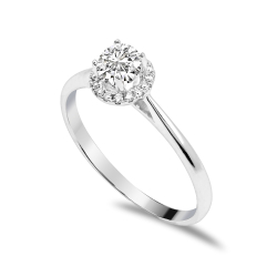 Forlovelsesring Solitaire 14 karat Hvidguld D01 - Flere Varianter