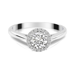 Forlovelsesring Solitaire 14 karat Hvidguld D01 - Flere Varianter