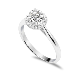 Forlovelsesring Solitaire 14 karat Hvidguld D01 - Flere Varianter
