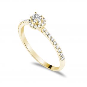 Forlovelsesring Solitaire 14 karat Guld D02 - Flere Varianter