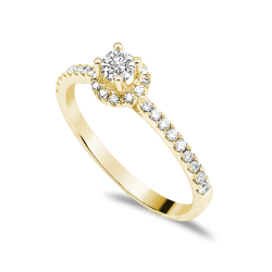 Forlovelsesring Solitaire 14 karat Guld D02 - Flere Varianter