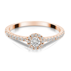 Forlovelsesring Solitaire 14 karat Rdguld D02 - Flere Varianter