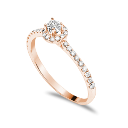 Forlovelsesring Solitaire 14 karat Rdguld D02 - Flere Varianter