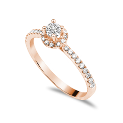 Forlovelsesring Solitaire 14 karat Rdguld D02 - Flere Varianter