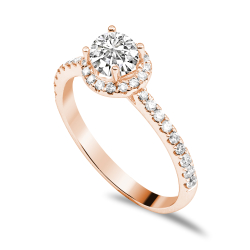 Forlovelsesring Solitaire 14 karat Rdguld D02 - Flere Varianter
