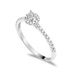 Forlovelsesring Solitaire 14 karat Hvidguld D02 - Flere Varianter