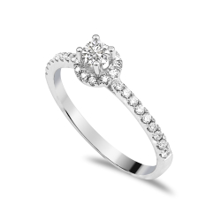Forlovelsesring Solitaire 14 karat Hvidguld D02 - Flere Varianter