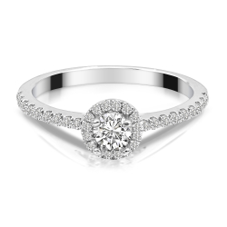 Forlovelsesring Solitaire 14 karat Hvidguld D02 - Flere Varianter