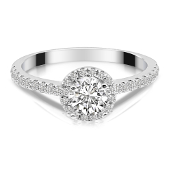 Forlovelsesring Solitaire 14 karat Hvidguld D02 - Flere Varianter