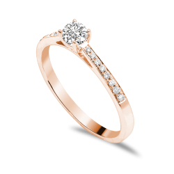 Forlovelsesring Solitaire 14 karat Rdguld D03 - Flere Varianter