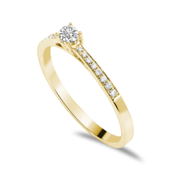 Forlovelsesring Solitaire 14 karat Guld D03 - Flere Varianter