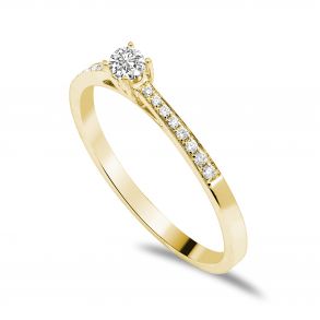 Forlovelsesring Solitaire 14 karat Guld D03 - Flere Varianter