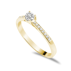 Forlovelsesring Solitaire 14 karat Guld D03 - Flere Varianter
