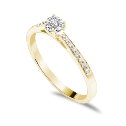 Forlovelsesring Solitaire 14 karat Guld D03 - Flere Varianter