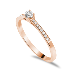 Forlovelsesring Solitaire 14 karat Rdguld D03 - Flere Varianter