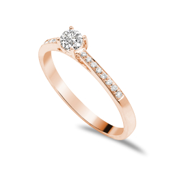 Forlovelsesring Solitaire 14 karat Rdguld D03 - Flere Varianter