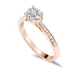 Forlovelsesring Solitaire 14 karat Rdguld D03 - Flere Varianter