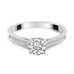 Forlovelsesring Solitaire 14 karat Hvidguld D03 - Flere Varianter