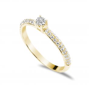 Forlovelsesring Solitaire 14 karat Guld D04 - Flere Varianter