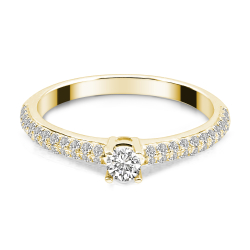 Forlovelsesring Solitaire 14 karat Guld D04 - Flere Varianter