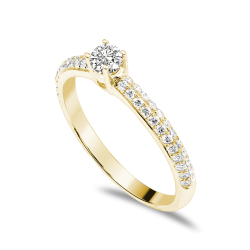 Forlovelsesring Solitaire 14 karat Guld D04 - Flere Varianter