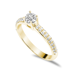 Forlovelsesring Solitaire 14 karat Guld D04 - Flere Varianter