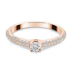 Forlovelsesring Solitaire 14 karat Rdguld D04 - Flere Varianter