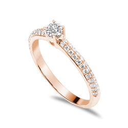 Forlovelsesring Solitaire 14 karat Rdguld D04 - Flere Varianter