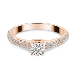 Forlovelsesring Solitaire 14 karat Rdguld D04 - Flere Varianter