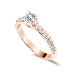 Forlovelsesring Solitaire 14 karat Rdguld D04 - Flere Varianter