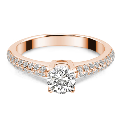 Forlovelsesring Solitaire 14 karat Rdguld D04 - Flere Varianter