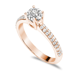 Forlovelsesring Solitaire 14 karat Rdguld D04 - Flere Varianter