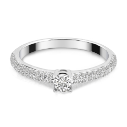 Forlovelsesring Solitaire 14 karat Hvidguld D04 - Flere Varianter