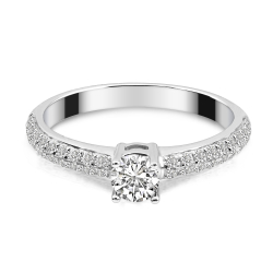 Forlovelsesring Solitaire 14 karat Hvidguld D04 - Flere Varianter