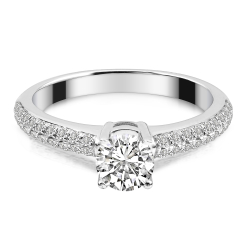 Forlovelsesring Solitaire 14 karat Hvidguld D04 - Flere Varianter