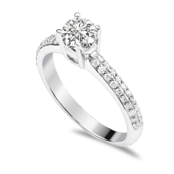Forlovelsesring Solitaire 14 karat Hvidguld D04 - Flere Varianter