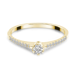 Forlovelsesring Solitaire 14 karat Guld D05 - Flere Varianter