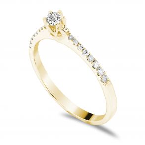 Forlovelsesring Solitaire 14 karat Guld D05 - Flere Varianter