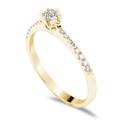 Forlovelsesring Solitaire 14 karat Guld D05 - Flere Varianter
