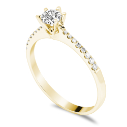 Forlovelsesring Solitaire 14 karat Guld D05 - Flere Varianter
