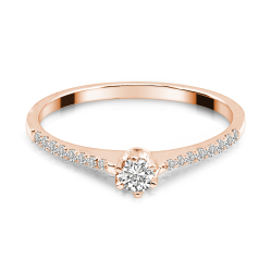 Forlovelsesring Solitaire 14 karat Rdguld D05 - Flere Varianter