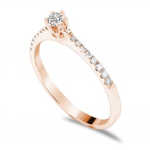 Forlovelsesring Solitaire 14 karat Rdguld D05 - Flere Varianter