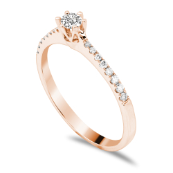 Forlovelsesring Solitaire 14 karat Rdguld D05 - Flere Varianter