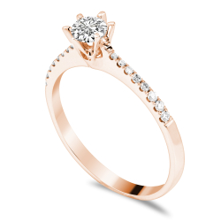 Forlovelsesring Solitaire 14 karat Rdguld D05 - Flere Varianter