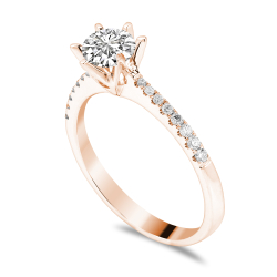 Forlovelsesring Solitaire 14 karat Rdguld D05 - Flere Varianter