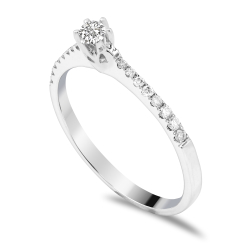 Forlovelsesring Solitaire 14 karat Hvidguld D05 - Flere Varianter