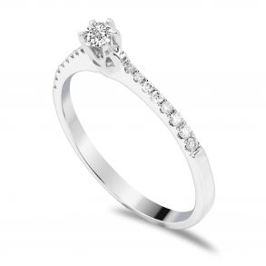 Forlovelsesring Solitaire 14 karat Hvidguld D05 - Flere Varianter