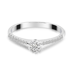 Forlovelsesring Solitaire 14 karat Hvidguld D05 - Flere Varianter