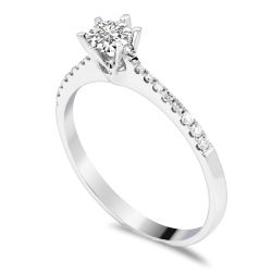 Forlovelsesring Solitaire 14 karat Hvidguld D05 - Flere Varianter