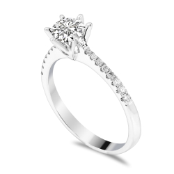 Forlovelsesring Solitaire 14 karat Hvidguld D05 - Flere Varianter